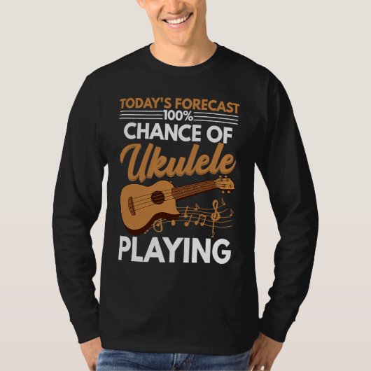 Chance Of Ukulele Playing  Player Music  Graphic T-shirt (Voorkant)
