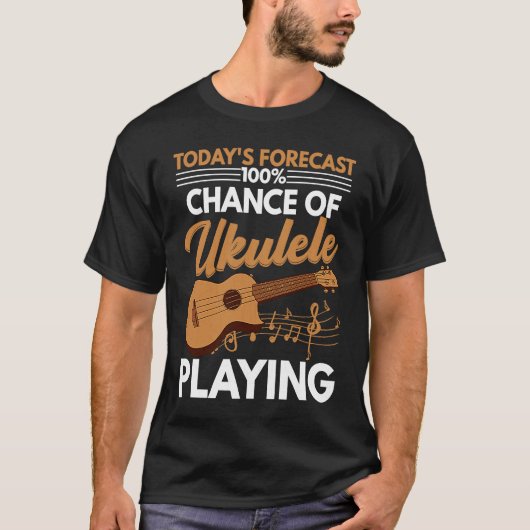 Chance Of Ukulele Playing Player Music Graphic T-shirt (Voorkant)