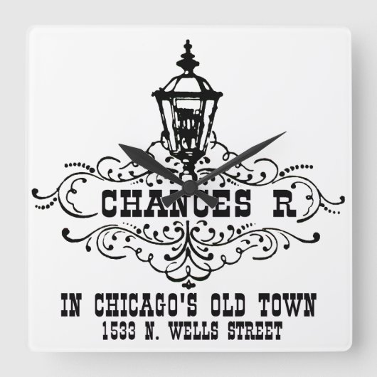 Chances R Restaurant, Chicago en Chicagoland Vierkante Klok (Voorkant)