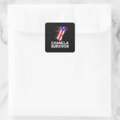 Chancla-overlevende Vierkante Sticker (Tas)