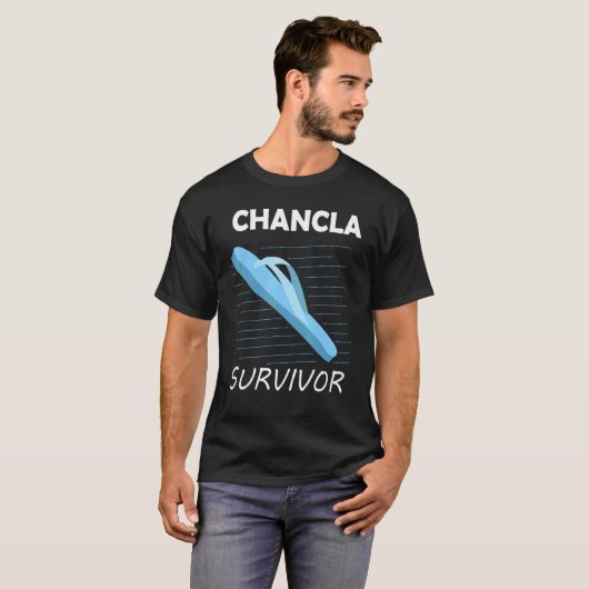 Chancla Survivor Funny Mexican en Latijns-Spaans J T-shirt (Voorkant volledig)