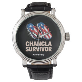 Chancla Survivor Grappig Puerto Rico Joke Gift Horloge