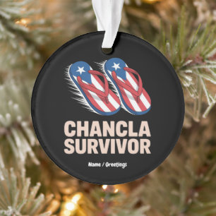 Chancla Survivor Grappig Puerto Rico Joke Gift Ornament