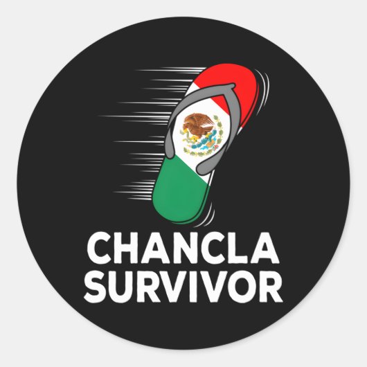 Chancla Survivor Mexicaanse vlag grap Ronde Sticker (Voorkant)
