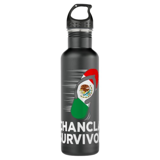Chancla Survivor Mexico Funny Mexican Flag Joke Gi Waterfles (Voorkant)