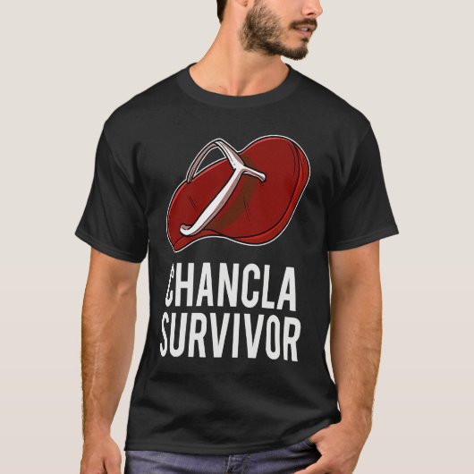 Chancla Survivor  Spanish Latin Sarcastic Joke T-shirt (Voorkant)