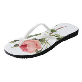 Chanclas blancas de una rosa en cada pie teenslippers (Schuin)