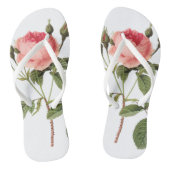 Chanclas blancas de una rosa en cada pie teenslippers (Voetbed)