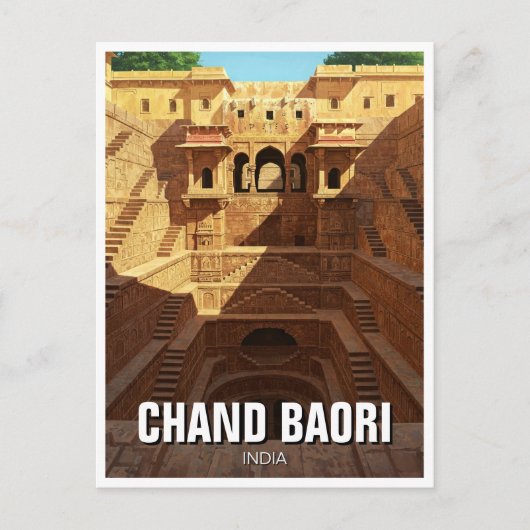 Chand Baori Stepwell India Reizen Briefkaart (Voorkant)