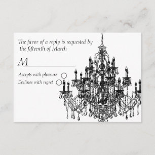 Chandee Amore' rsvp-kaart zwart RSVP Kaartje