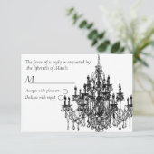 Chandee Amore' rsvp-kaart zwart RSVP Kaartje (Staand voorkant)