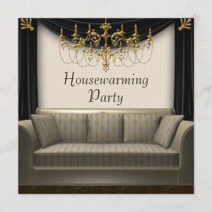 Chandeleir Sofa Housewarming Party Kaart