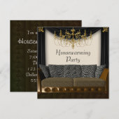 Chandeleir Zebra Sofa Housewarming Party Kaart (Voorkant / Achterkant)