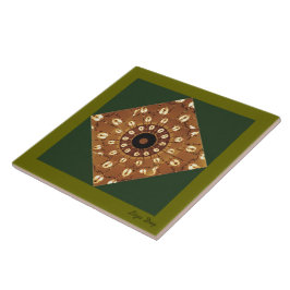 "Chandelier Abstract" Diamond Inlay Tegel/Trivet Tegeltje