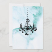 Chandelier Bat Mitzvah Invite op Turquoise Marble Kaart (Achterkant)