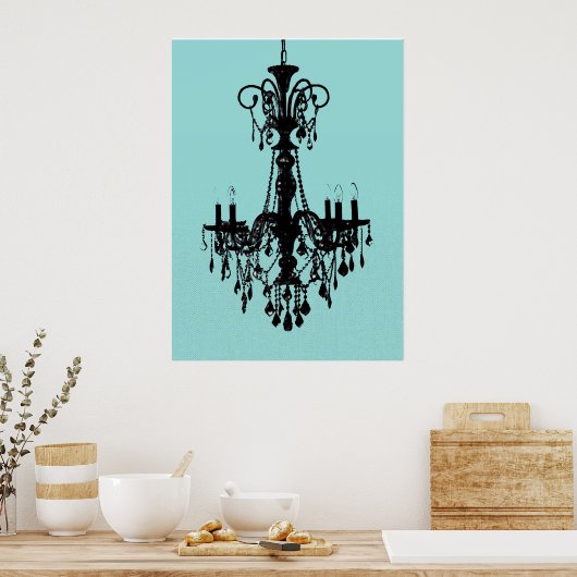 Chandelier Blue Poster (Keuken)