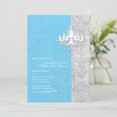 Chandelier Breeze Wedding Invitations Kaart (Staand voorkant)