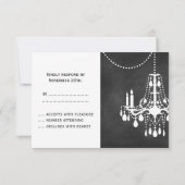 Chandelier Chalkboard RSVP Kaartje (Achterkant)