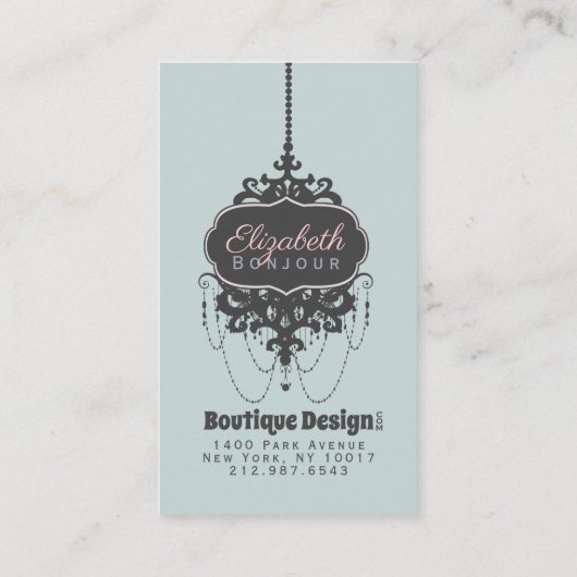 Chandelier Chic (Design toepassen op andere kaarte Visitekaartje (Achterkant)