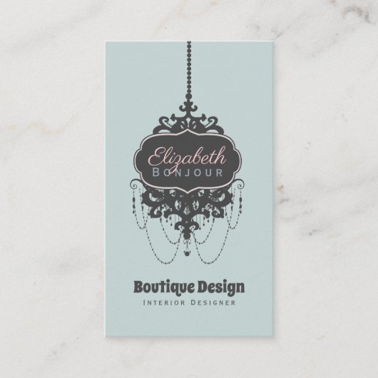 Chandelier Chic (Design toepassen op andere kaarte Visitekaartje (Voorkant)