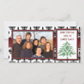 Chandelier Damask Green Damask Tree-fotokaarten Feestdagenkaart (Voorkant)