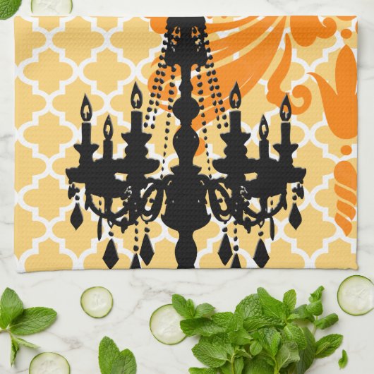 Chandelier Damask Moroccan Tegel Theedoek (Gevouwen)