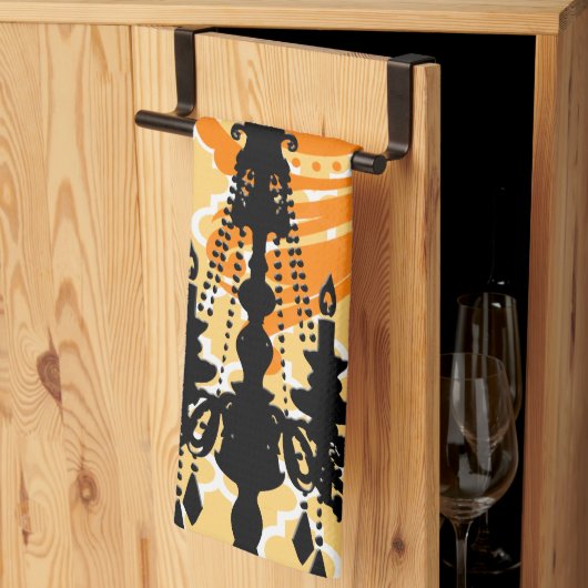 Chandelier Damask Moroccan Tegel Theedoek (Derde Gevouwen)