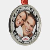 Chandelier Damask Photo-kerstversiering Metalen Ornament (Rechts)