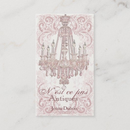 Chandelier Damask Visitekaartjes (Voorkant)