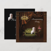 Chandelier & Dog Housewarming Party Uitnodiging (Voorkant / Achterkant)