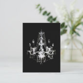 Chandelier Elegance ~ Briefkaart Black White Fun (Staand voorkant)