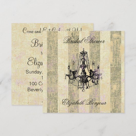 Chandelier Elegance ~ Uitnodiging (Voorkant / Achterkant)