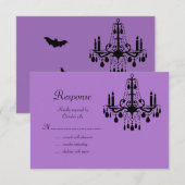 Chandelier en Bats RSVP Kaartje (Voorkant / Achterkant)