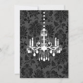 Chandelier en Damask Birthday Invitation Kaart (Achterkant)