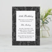 Chandelier en Damask Birthday Invite op champagne Kaart (Staand voorkant)