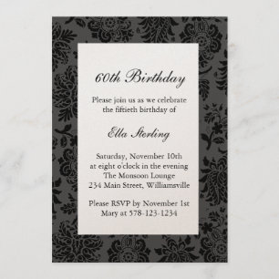 Chandelier en Damask Birthday Invite op champagne Kaart