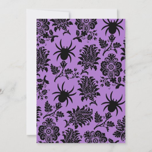Chandelier en Damask Halloween Invitation Kaart (Achterkant)