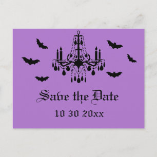 Chandelier en Damask Save the Date Briefkaart