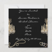 CHANDELIER GLAMOR Bridal Shower-INVITATIES Kaart (Achterkant)
