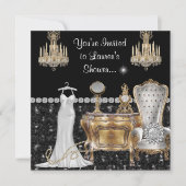 CHANDELIER GLAMOR Bridal Shower-INVITATIES Kaart (Voorkant)