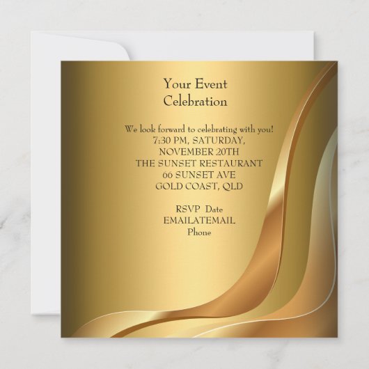 Chandelier Gold Elegant Kaart (Achterkant)