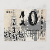 Chandelier Gold Silver Playbill Table Number Kaart (Achterkant)