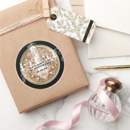 Chandelier Gold Wedding Seal Ronde Sticker