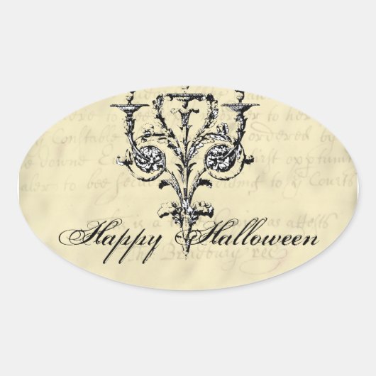 Chandelier Halloween Ovale Sticker (Voorkant)