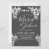 Chandelier Halloween Wedding Gray and White Light Kaart (Voorkant)