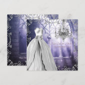 Chandelier Lavendel Paarse Quinceanera Kaart (Voorkant / Achterkant)