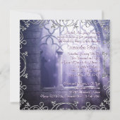 Chandelier Lavendel Paarse Quinceanera Kaart (Achterkant)