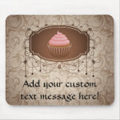 Chandelier Lijst Cupcake Pink en Brown Damask Muismat (Voorkant)