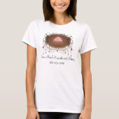 Chandelier Lijst Cupcake Pink en Brown Damask T-shirt (Voorkant)