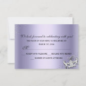 Chandelier Masquerade Paars Quinceanera RSVP Kaart (Achterkant)
